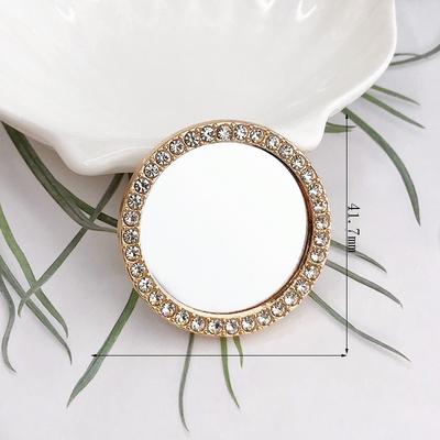 Fusion Finds Diamond Love Compact Makeup Mirror Floral Rhinestone Pocket Travel Mirror gold