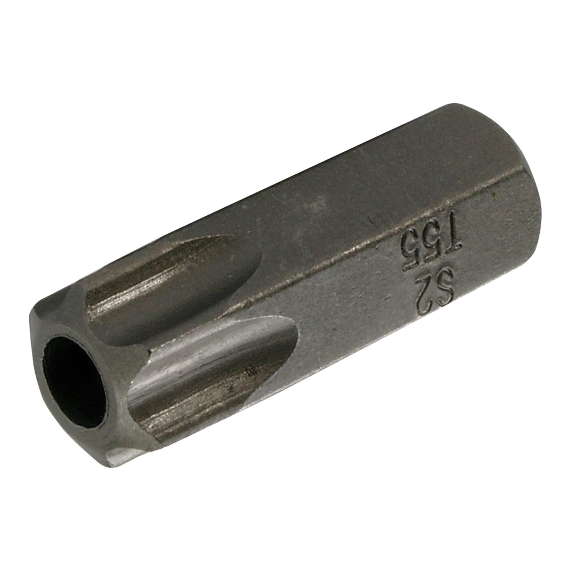 BGS Bit 4655, Länge 30 mm, Antrieb Außensechskant 10 mm (3/8"), T-Profil (für TX) mit Bohrung T55 ; BGS technic)