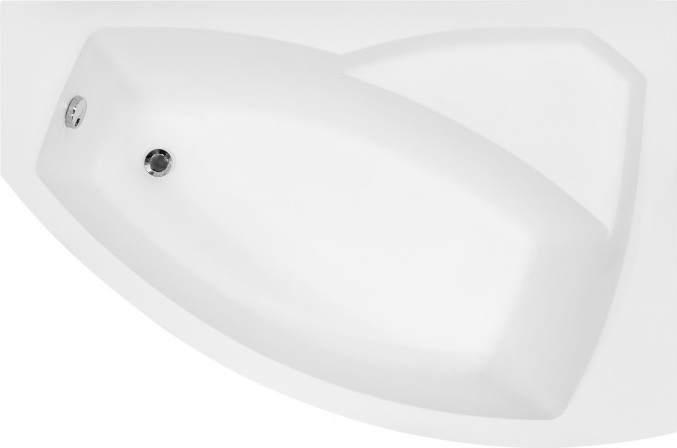 Badewanne - Asymetrisch RIMA 150X95 cm RECHTS mit Ablaufgarnitur und Füßen