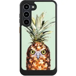 Nivocase Hülle für Samsung Galaxy S23+ Handyhülle NIVOcore Case Schwarz Ananas Eule Vogel (Samsung Galaxy S23+), Smartphone Hülle, Schwarz
