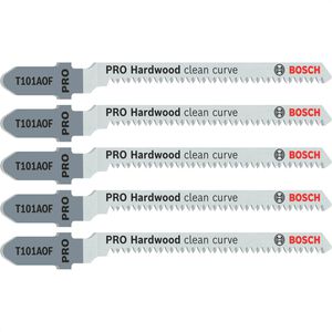 Bosch Stichsägeblätter PRO Hardwood clean curve, T101AOF, für Holz, 5 Stück