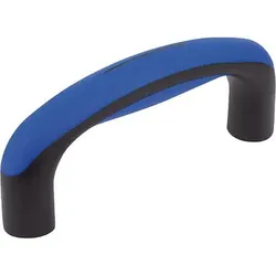 BÜGELGRIFF MIT SOFT-INNENFLÄCHE, A=148,5, L=170,3, D=M06, POLYPROPYLEN SCHWARZ, KOMP:THERMOPLAST BLAU, STANDARD