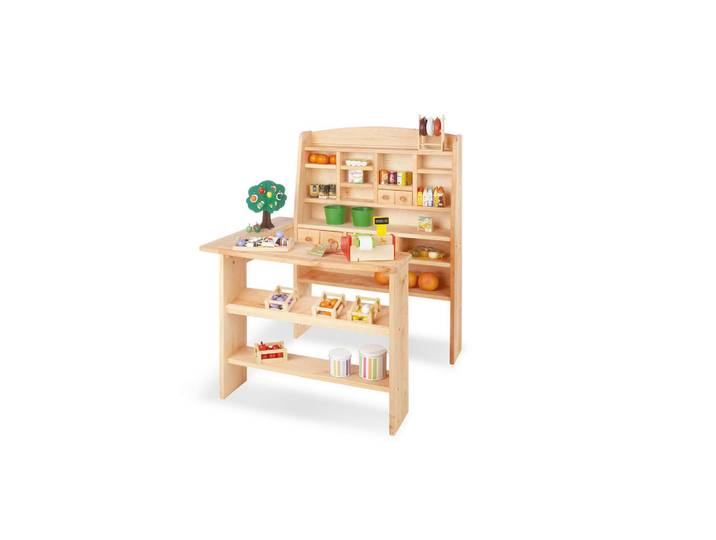 Pinolino Kaufladen, Natur, Holz, Erle, 92x110x94 cm, unisex, Spielzeug, Kinderspielzeug, Kaufladen & Zubehör