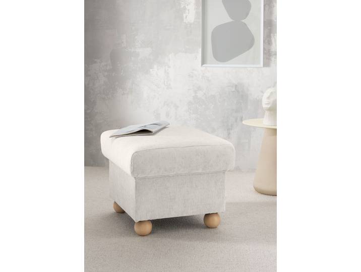 Hocker HOME AFFAIRE Torello , beige (weiß), B:56cm H:46cm T:56cm, 100% Polyester, Hocker, Hocker
