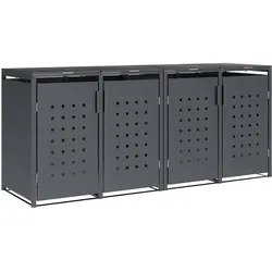 Mülltonnenbox TRIER 264x80x116cm für 4x Tonnen 120 und 240 Liter, Stahl anthrazit