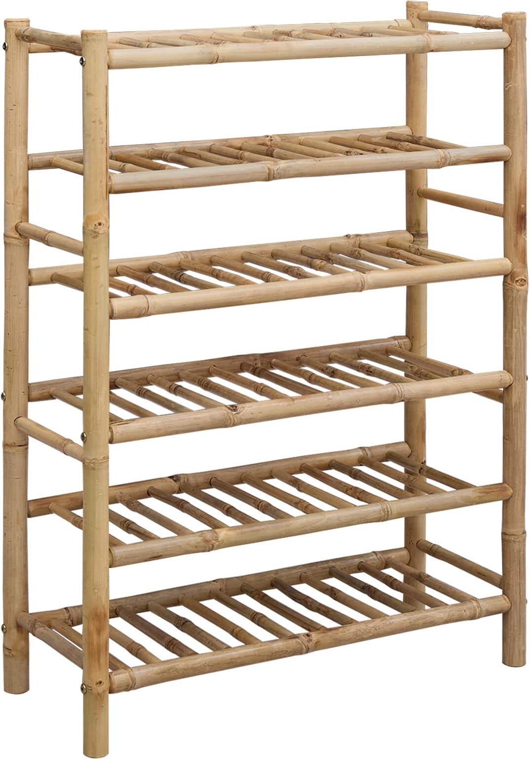 vidaXL Rack à chaussures 68 x 28 x 96 cm Bambou Naturel