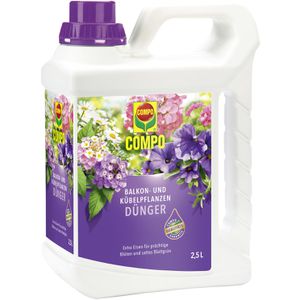 Compo Dünger Balkon- und Kübelpflanzendünger, Flüssigdünger, extra Eisen, 2,5 Liter