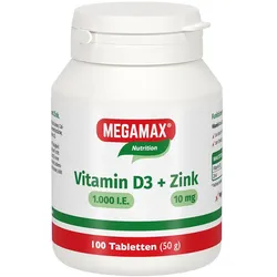 MEGAMAX Vitamin D3 1000IE  + Zink 10MG 100 St Tabletten