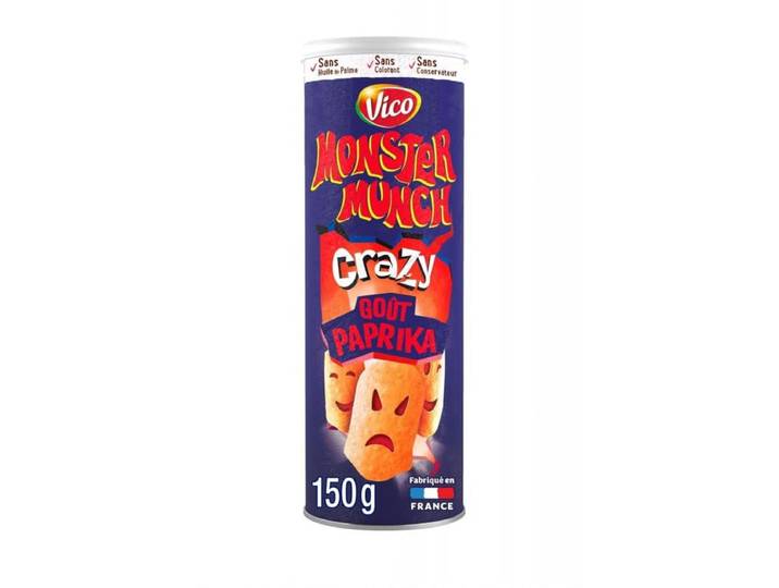 VICO Monster Munch Chips Paprika Fou 150 g - Snacks de Pommes de Terre Paprika Croustillants