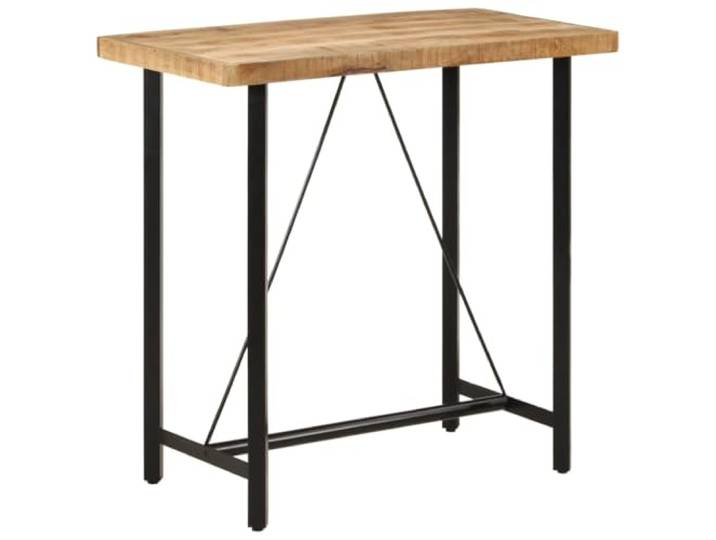 HAQWRDQSG Bartisch Massivholz Mango Eisengestell Bistrotisch 110x55x107 cm Robuster Stehtisch aus Mangoholz mit Eisengestell für Küche und Essbereich. Naturfinish Holzmaserung für stilvollen Genuss.