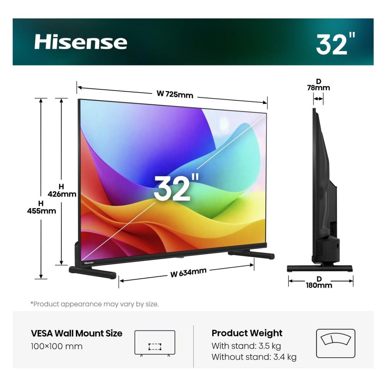 Hisense 32A59S sw QLED-TV FHD,Multituner,Smart,Spielemodus,D.Atmos (32", QLED, Full HD) (20018229)