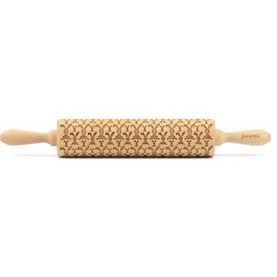 Teigroller FOLKROLL "3D-Motiv-Teigrolle", braun, L:43cm, Massivholz, Teigroller, Osterhasen