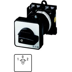 Eaton 074437 Wendeschalter, T0, 20 A, Zwischenbau, 3 Baueinheit(en), Kontakte: 5, 45 °, tastend, mit 0-Stellung, mit 2-seitigem Rückzug nach 0