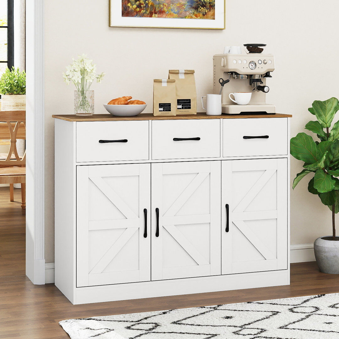 Brambly Cottage 108cm Sideboard White 81cm H X 108cm W X 38cm D