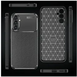 Screenguard Carbon Design Case (Samsung Galaxy S24+), Smartphone Hülle, Schwarz