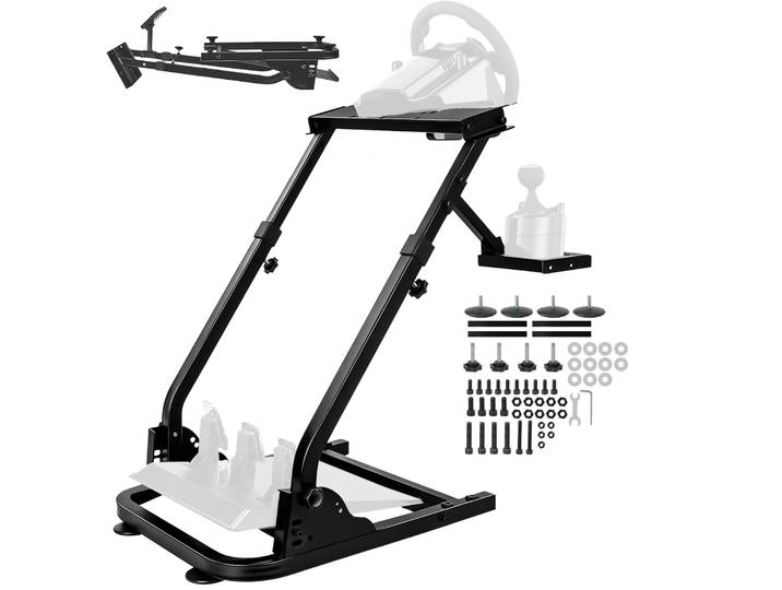 Support de volant de simulateur de course réglable en hauteur, cadre en acier, compatible avec les volants de jeu Logitech G25 G27 G29 T300 T500RS