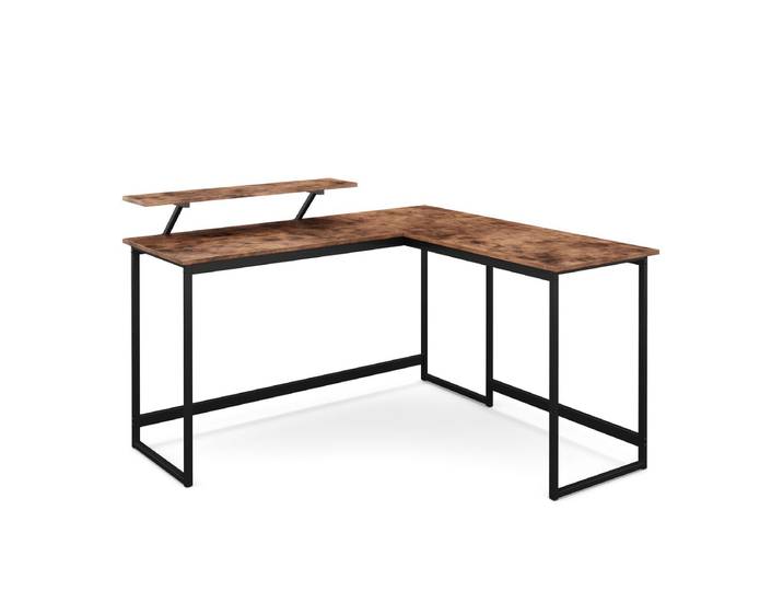 Eckschreibtisch Vintage BONITA mit Monitoraufsatz 140 x 130 x 76 cm