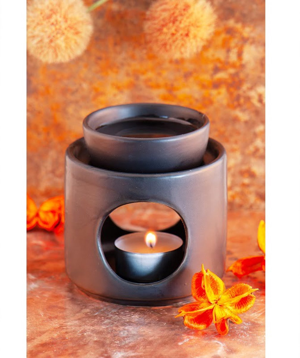 Aromalamp Berk zwart keramiek