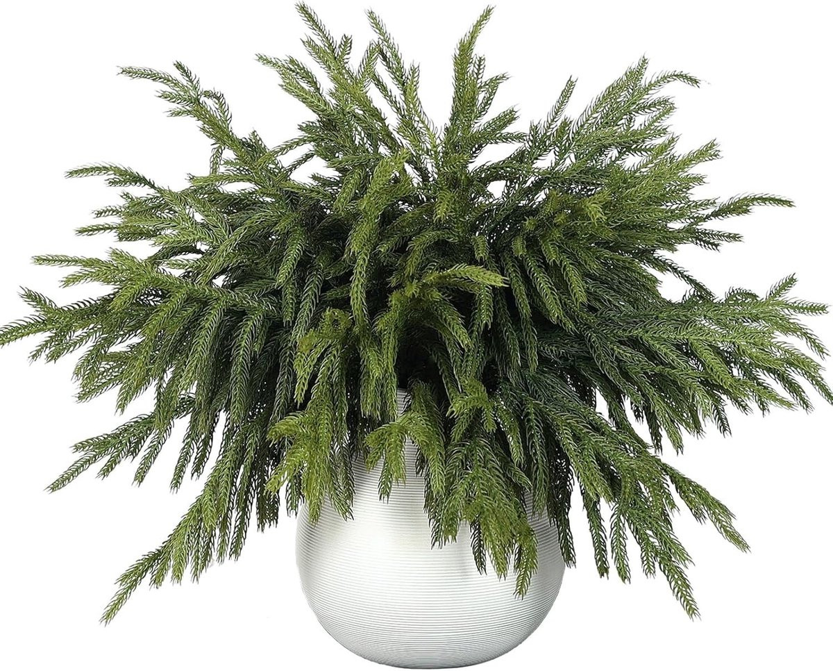 Dailygoods Kunstdennentakken 45 cm - 16 stuks - Groenblijvende kerstdecoratie voor adventskrans of slinger