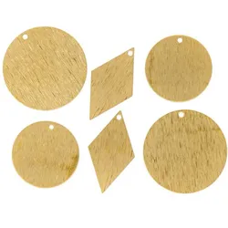 Anhänger "Rund & Raute", gold, 13–27 mm, 6 Stück