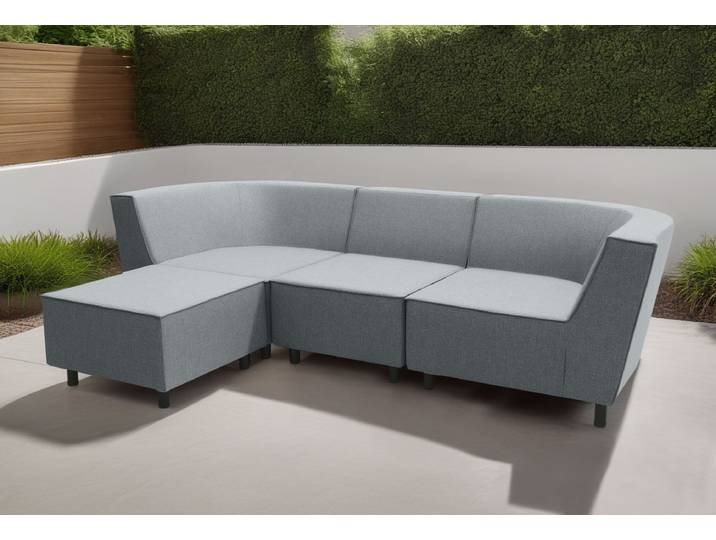 Ecksofa DOMO COLLECTION Sonna, individuell zusammenstellbar L-Form , grau (dunkelgrau), B:206cm H:77cm T:103cm, 100% Olefin, Sofas, Ecksofa, Gartenlounge-Set oder Einzelelemente, Outdoor