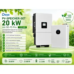 Deye  Set:  SE-F5  Pro  5,12  kWh  Batteriespeicher  +  SUN-20K-SG05LP3-EU-SM2  20  kW  Wechselrichter