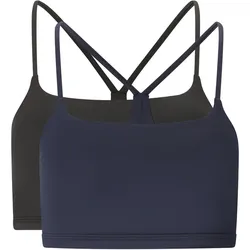 2er Pack Athlecia Blossom Low Support Sport-BH Damen 2101 - dark sapphire M