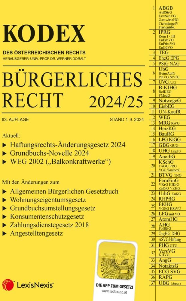 KODEX Bürgerliches Recht 2024/25 - inkl. App - Preis vom 09.10.2026 07:28:09 h