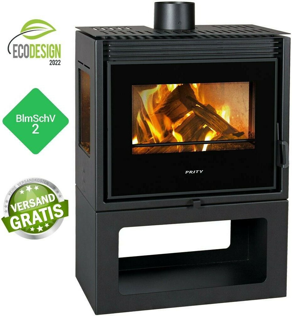 - Kaminofen Hölzerner mit 3 Scheiben Kamin Panorama Prity PM3-TV - 13 KW