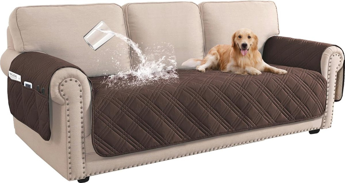 Waterdichte bankhoes voor 3-zitsbank - Wasbare en comfortabele sofa cover ter bescherming tegen huisdieren en vlekken