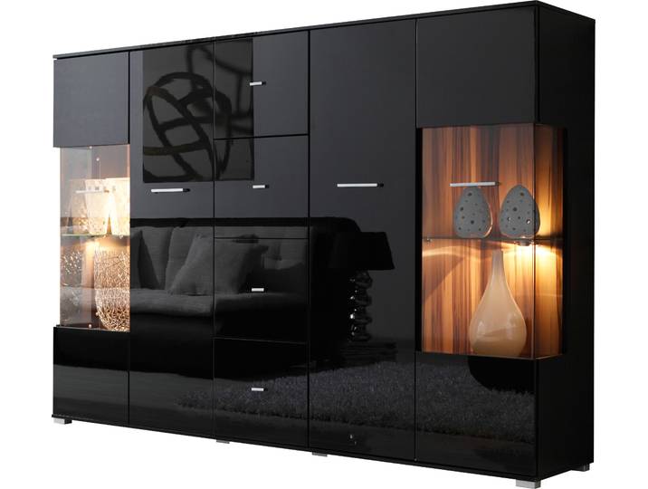 Highboard HÖLTKEMEYER STYLE , schwarz, B:188cm H:133cm T:37cm, Holzwerkstoff, Sideboards, Highboard, Breite 188 cm, ohne Beleuchtung
