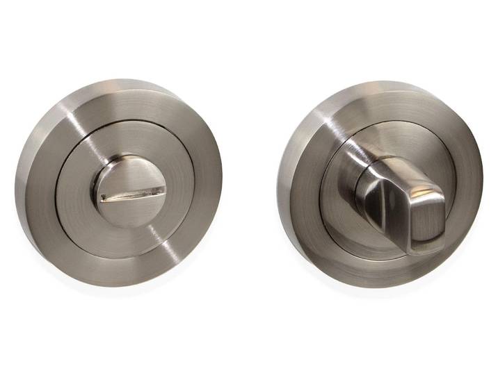 5 jeux rosace de condamnation\, rosace ronde pour porte intérieur\, Ø 50 mm\, Nickel satiné