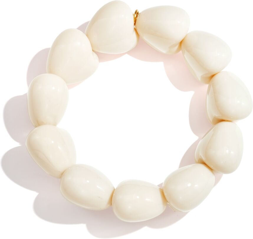 Perlenarmband ADELIA´S "Armbänder Armband Perlenarmband mit markantem Design", weiß, Armbänder, Damen, Edelstahl, Perlenarmband, trendig mit elf großen Perlen