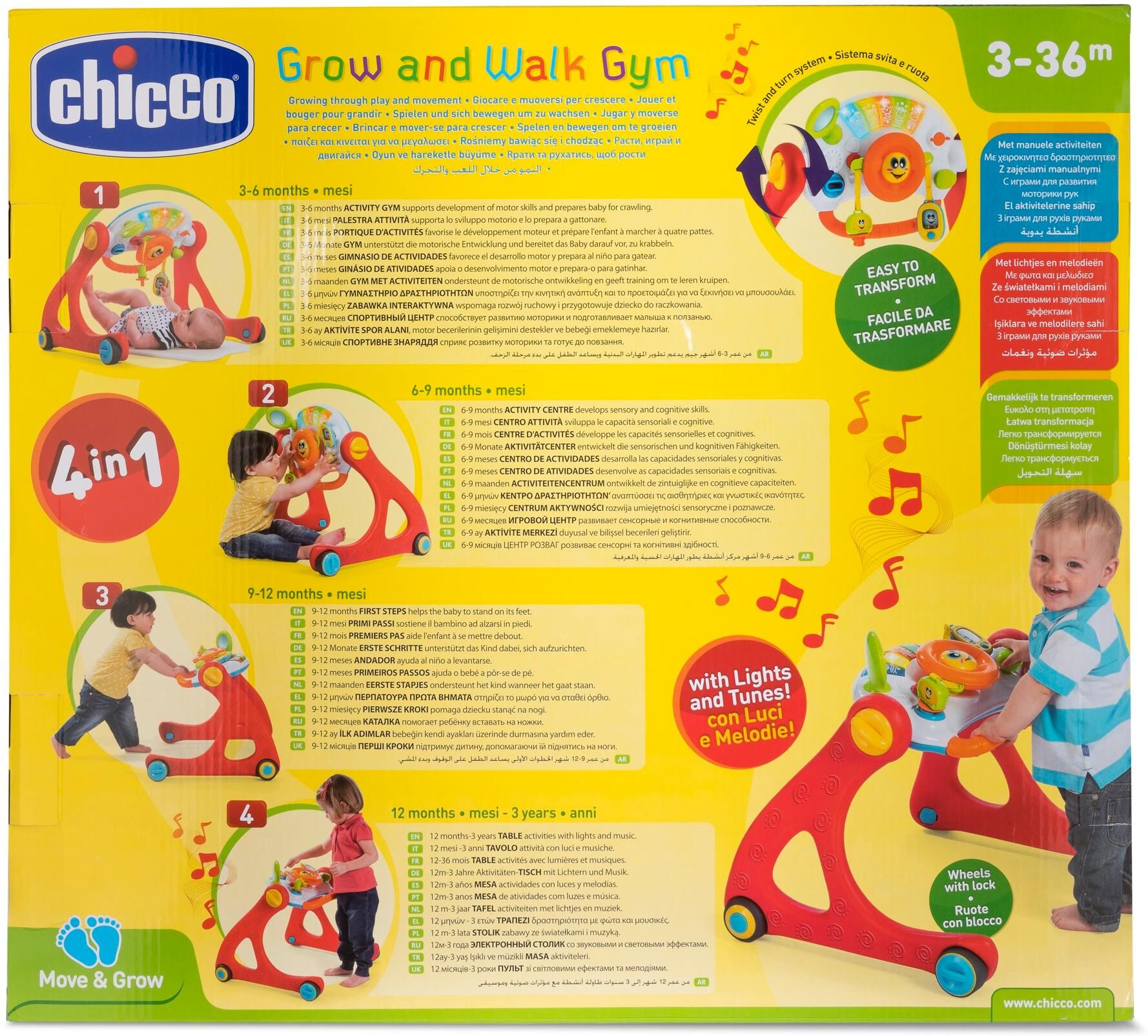 Lauflernhilfe CHICCO "Playgym Grow And Walk 4 In 1", Baby, bunt, Kunststoff, Lauflernhilfen Lauflernhilfe bunt Einheitsgröße