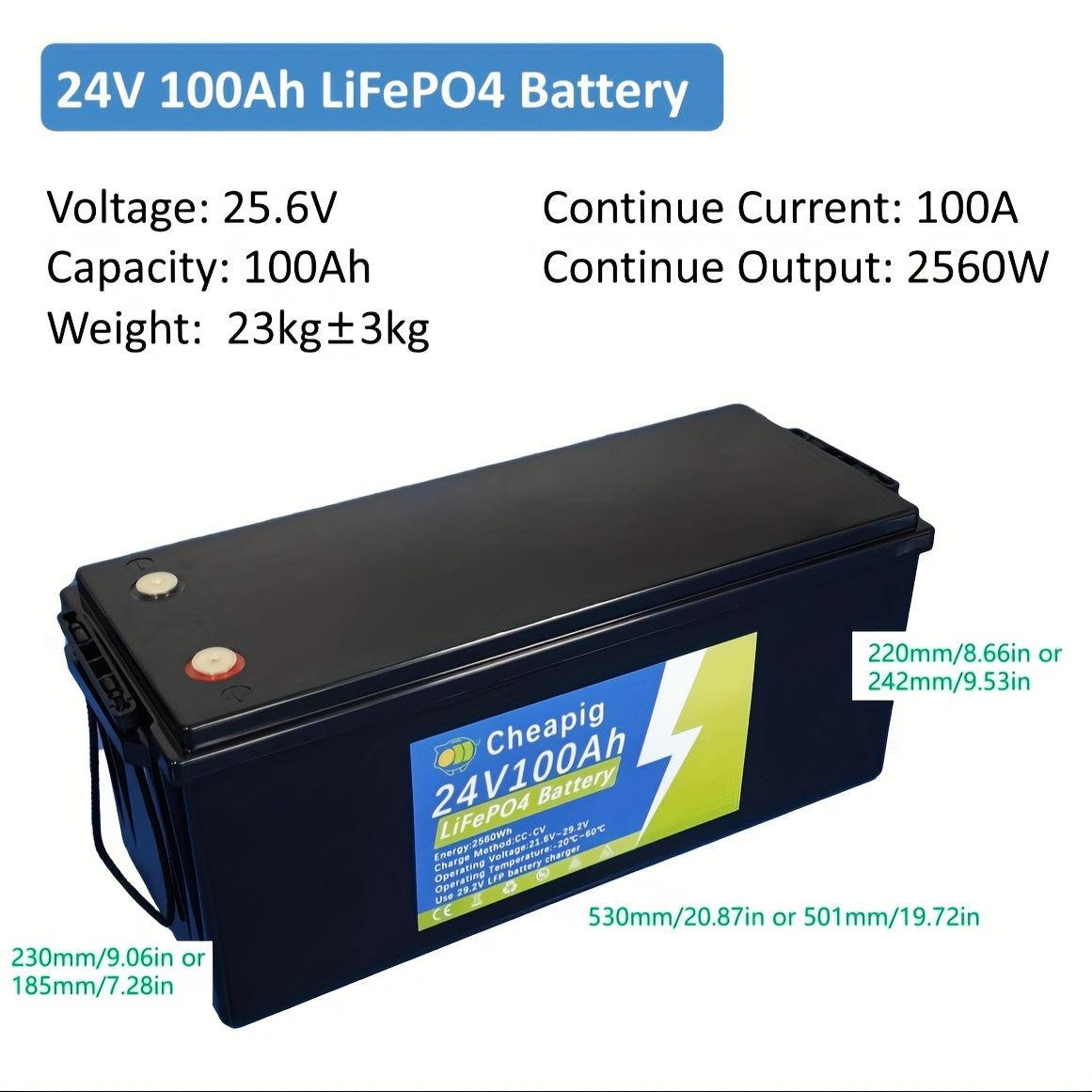 Selius Lithium LiFePO4 Accu 24V 100Ah voor Zonne-energie en Marine