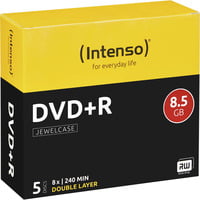DVD+R DL 8,5 GB, DVD-Rohlinge 8-fach, 5 Stück