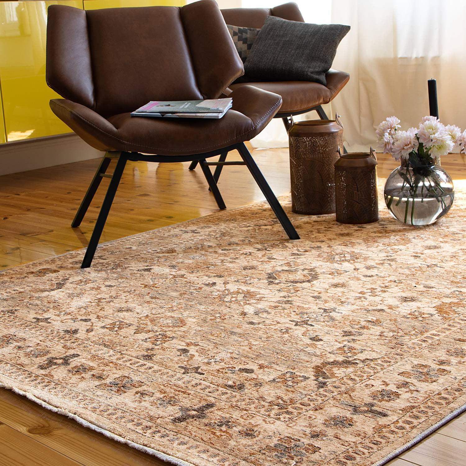 MY Obsession Designtapijt My Laos 465 beige met franjes B: 160 cm, D: 230 cm