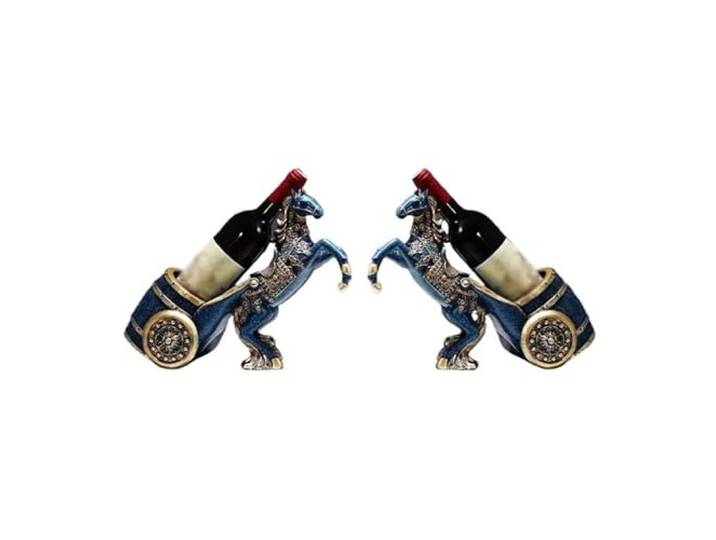 Lagerregal Pferd for Erfolg Ornament Wohnzimmer Wein Weinregal(Blue)