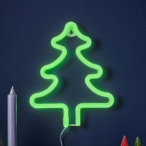 Ginger Ray Kerstboom Neon LED Tafelblad Decoratie Groen