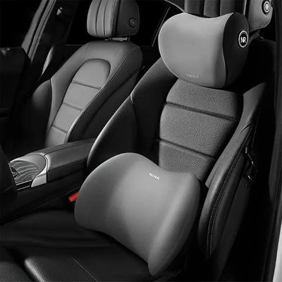 Inspired Living Universal Car Headrest Pillow Memory Foam Neck Support Pillow With Lumbar Back Cushion For All Seasons grey 2pcs
