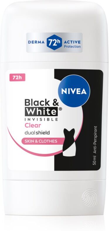 NIVEA Black & White Invisible Clear Antiperspirant Stick 50 ml
