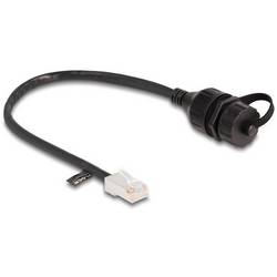 Delock 88012 RJ45 Patchkabel CAT 5e F/UTP 0.25 m Schwarz Wasserdicht 1 St.