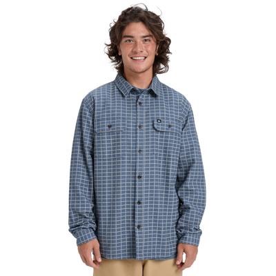 Langarmhemd QUIKSILVER "Salt Lake Waffle", Herren, Gr. S, blau (china blau salt lake), Obermaterial: 100% Baumwolle., Hemden