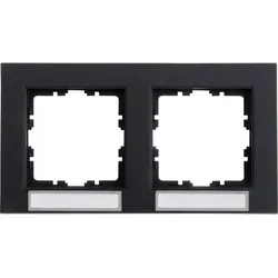 Kopp 402615200 HK07 - Abdeckrahmen 2-fach, waagrechte Installation, mit Schriftfeld, Farbe: anthrazit