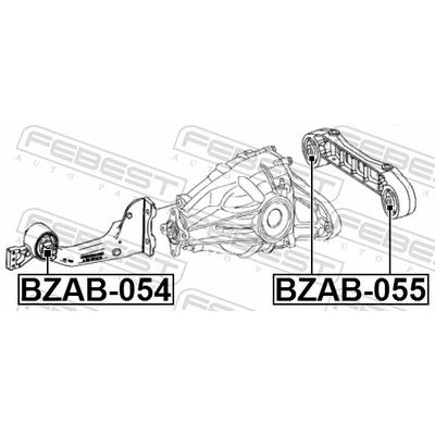 FEBEST Lagerung, Differential BZAB-054 Hinterachse mitte für Mercedes