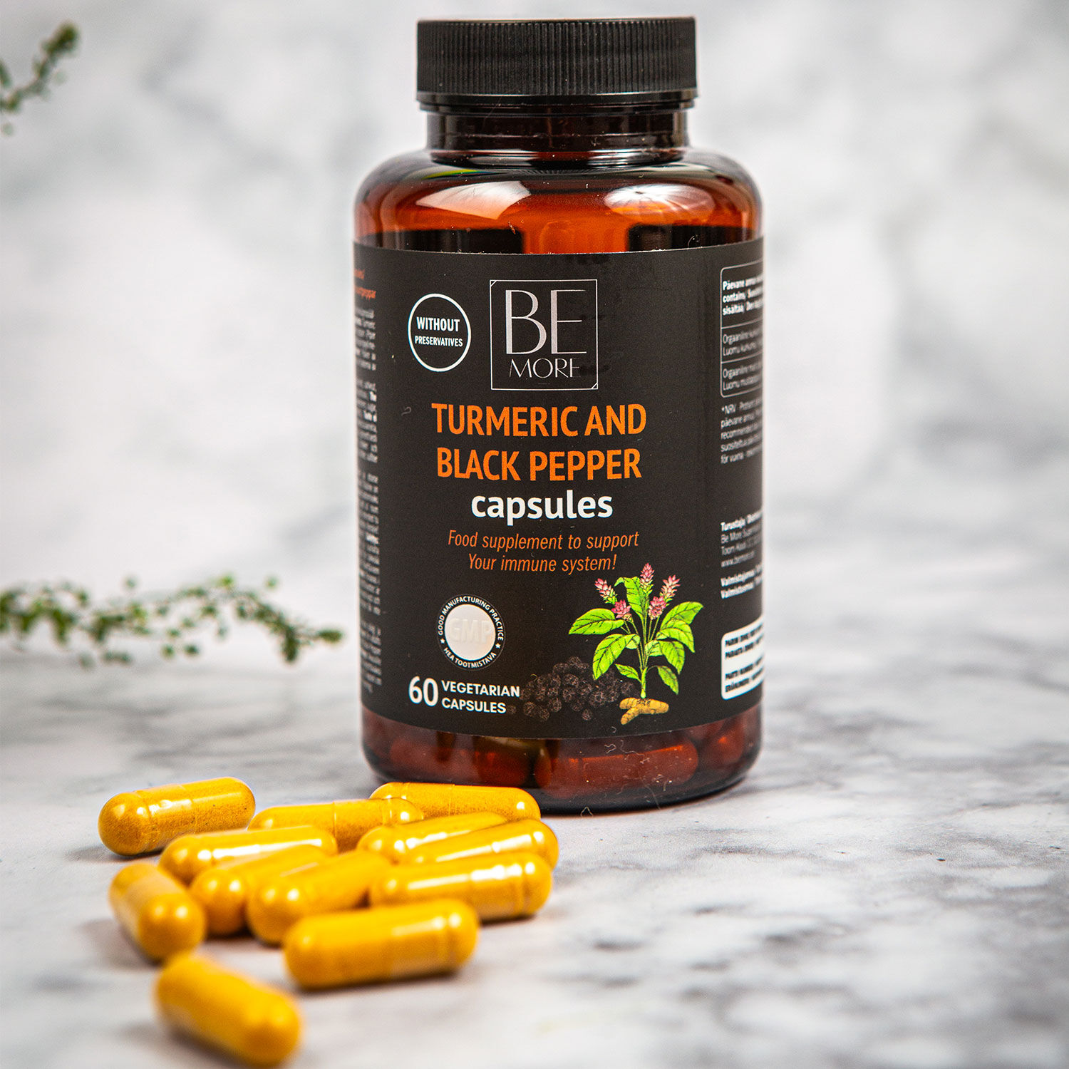 BE MORE Turmeric & Black Pepper Capsules 60pcs