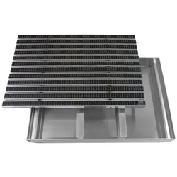Emco Eingangsmatte DIPLOMAT + Bodenwanne 75mm Aluminium   100x50cm   Bürsten Grau