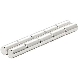 Böttcher-AG Magnete N48, silber, Neodym Magnet, Ø 3 mm, Höhe 6 mm, Stabmagnet, 10 Stück