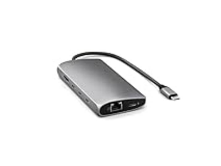 SATECHI Hub USB C 8 en 1 V3, PD 85W, HDMI 8K, Gris Sidéral