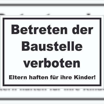 HB-Druck Betreten der Baustelle Schild schwarz-weiß A1 (594x841mm)